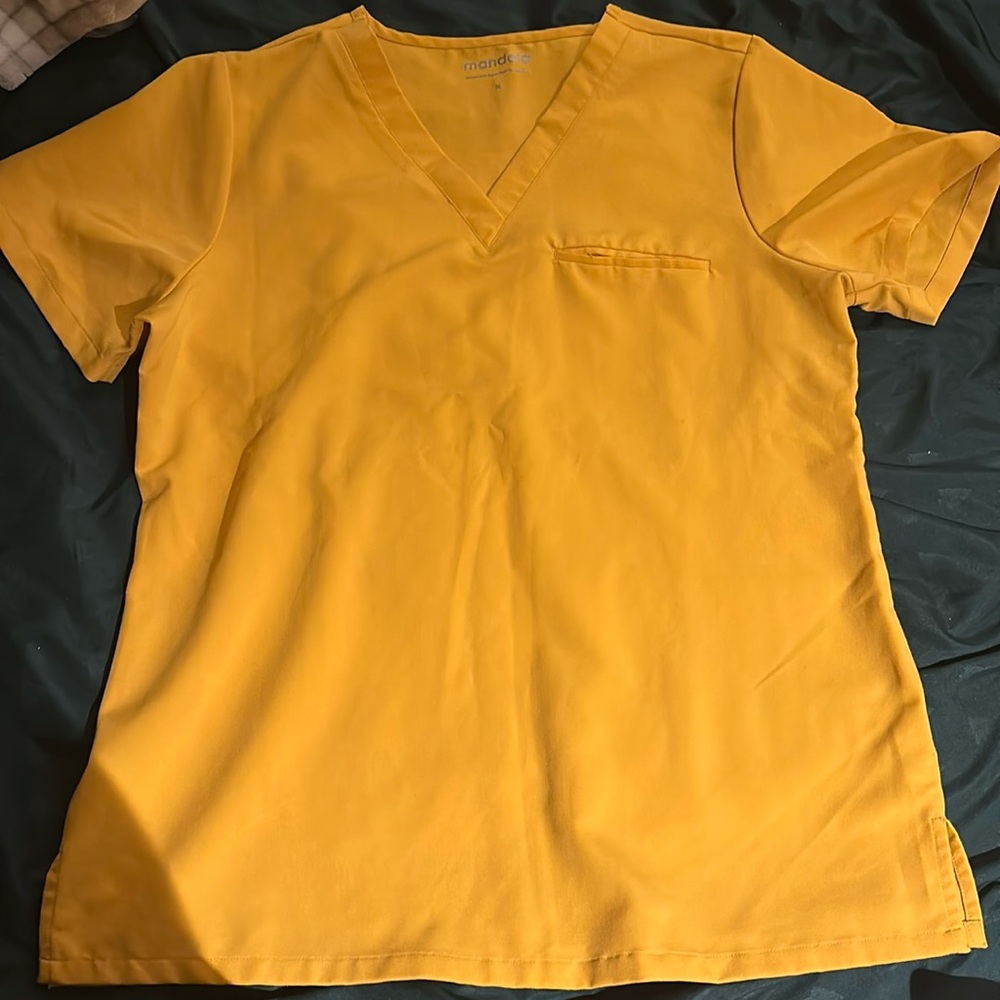 Mustard Yellow Mandala Scrub Top